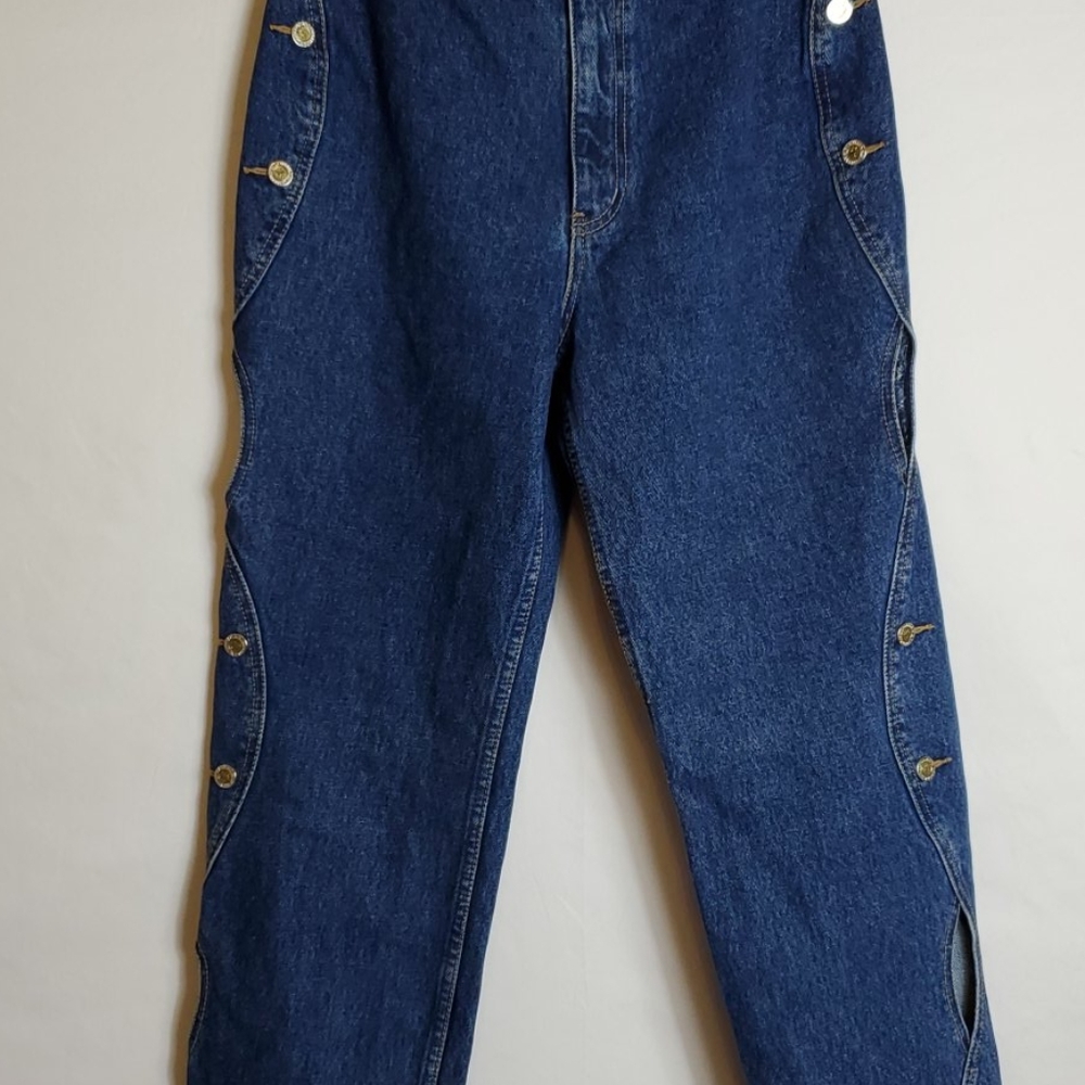 LAWMAN High Waisted Western Cutout Jeans Denim